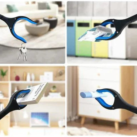 Foldable clamp extender with 360° rotating clip